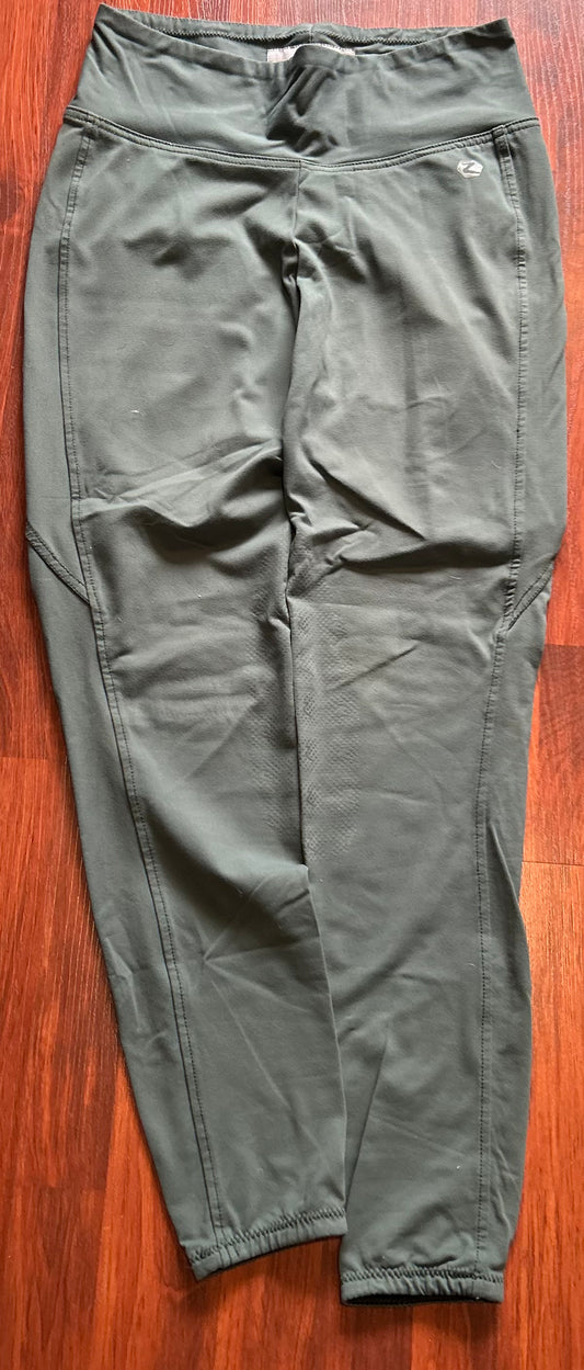 Horze 26” pull on knee patch green breeches