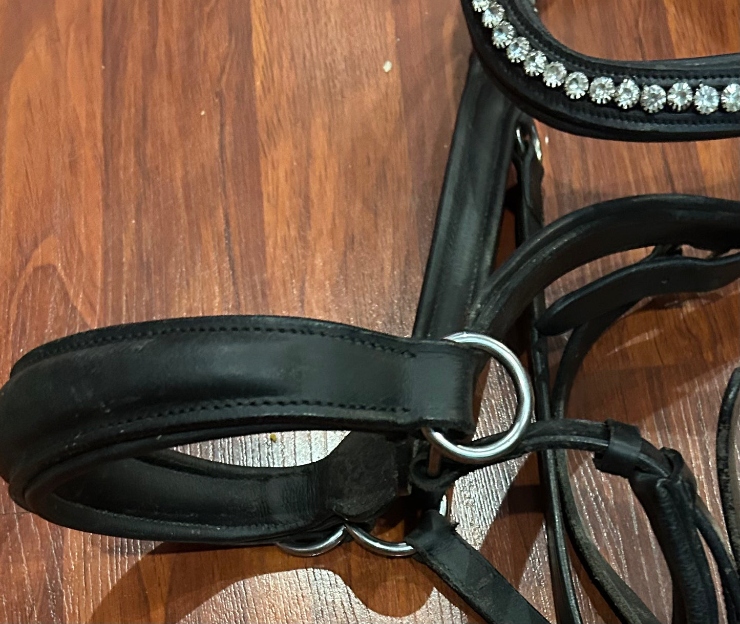 Milestone bitless bridle full size black with bling browband
