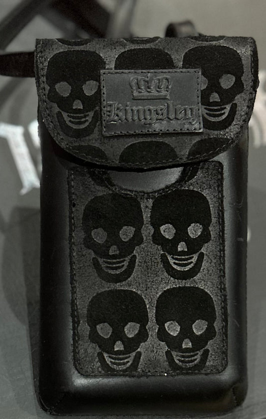 Kingsley phone bag black skulls