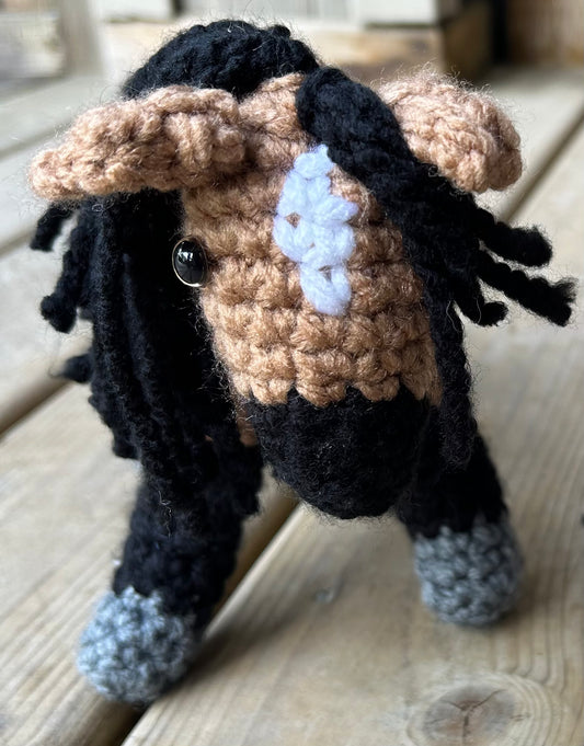 Brown plush horse 7” to wither