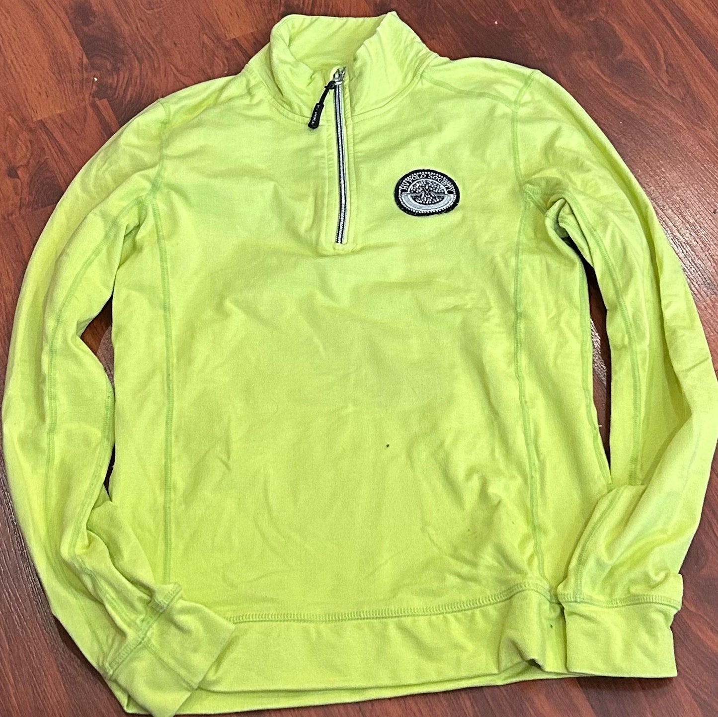 HV Polo lime green long sleeve 1/4 zip
