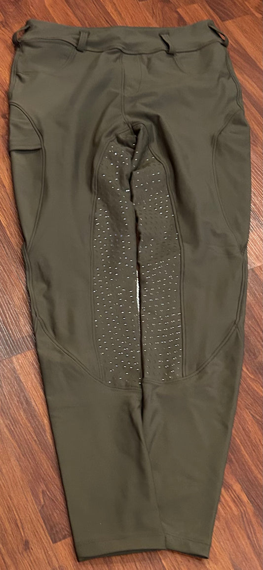 XL brown riding tights with silicone