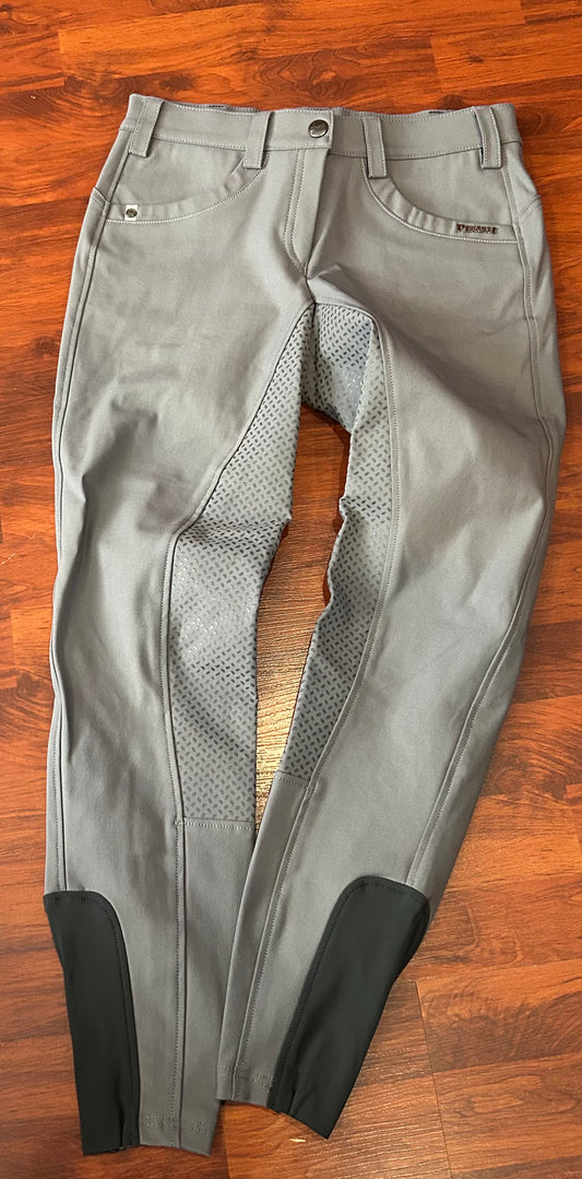 Pikeur size 28 grey silicone full seat breeches.