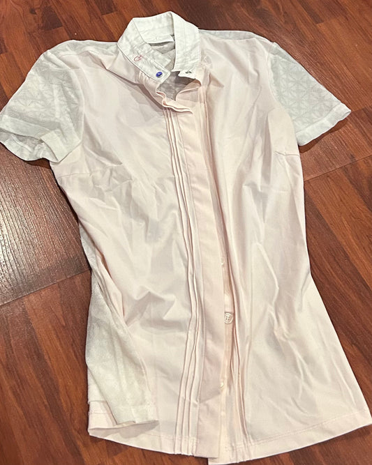 Cavalleria Toscana small light pink short sleeve show shirt. Mesh back.