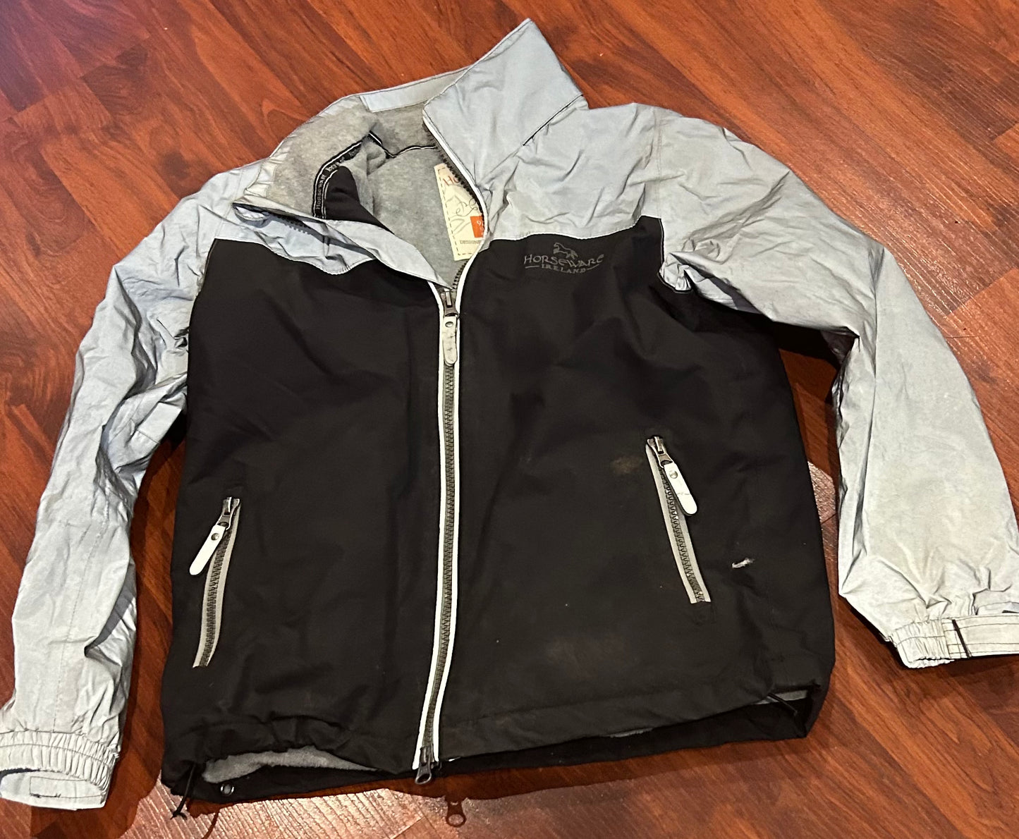 Horseware 9-10 yr black/silver winter jacket. Some stains