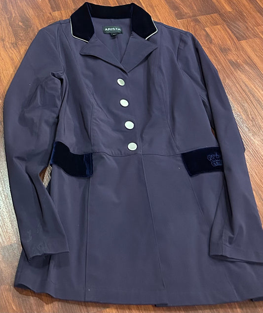 Arista small purple show jacket with velvet trim