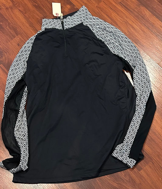Kastel large black with white long sleeve shirt