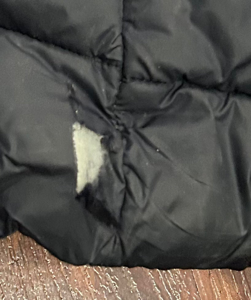 Cavalleria Toscana small long puffy jacket navy. Small rip