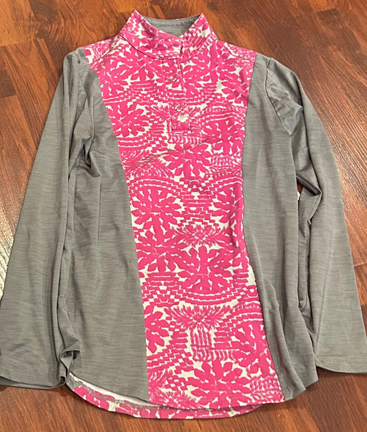 EQ elliena small (youth 8) pink/ grey shirt