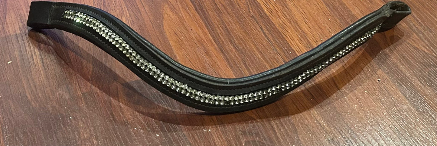 Brown full size browband with stones. Some missing.