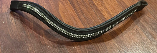 Brown full size browband with stones. Some missing.