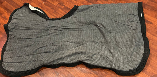 Med black plaid keyhole fleece lined quarter sheet. Some damage
