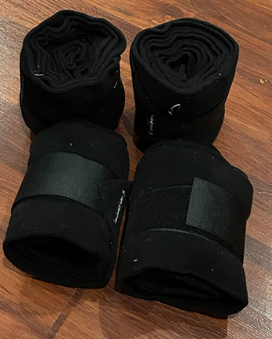 Indie equestrian black polo wraps set of 4
