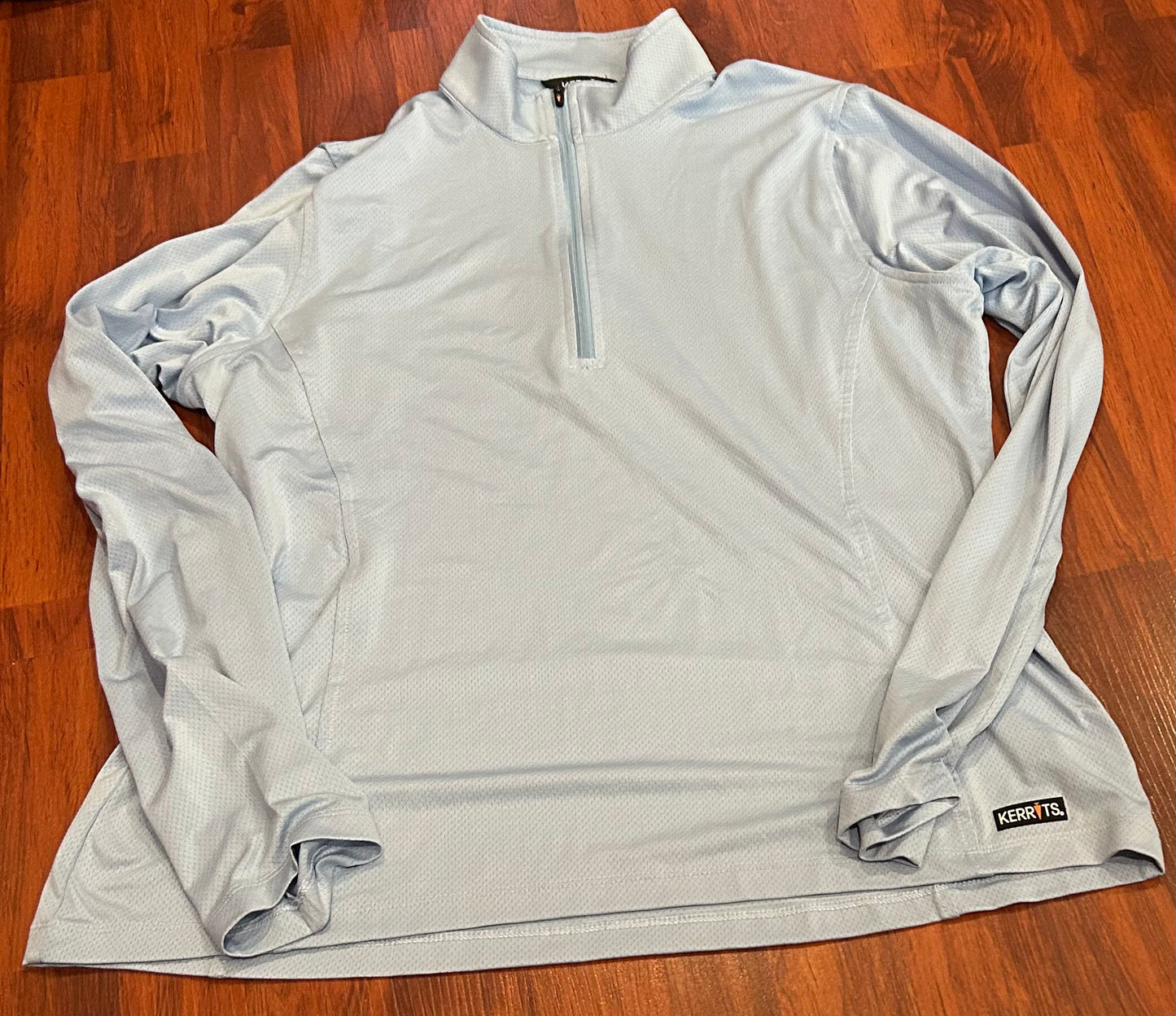 Kerrits light blue large 1/4 zip mesh shirt