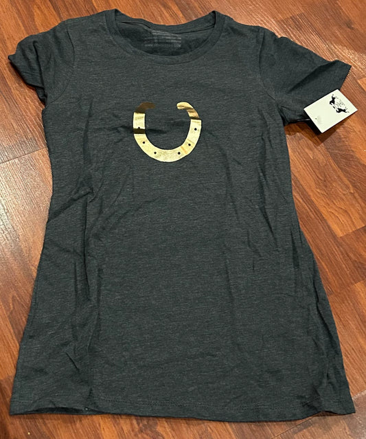 XS grey tshirt with horseshoe