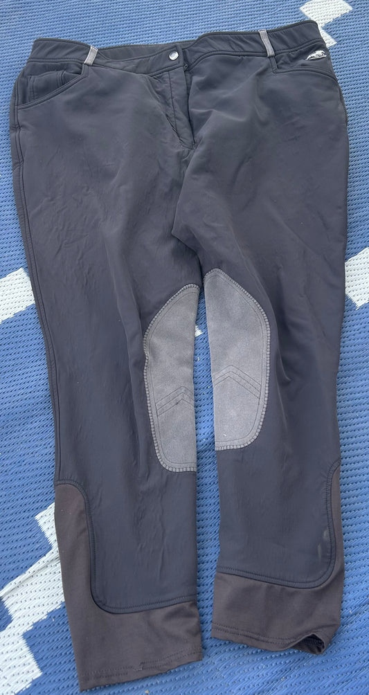 40R piper grey knee patch breeches winter weight. Some pilling