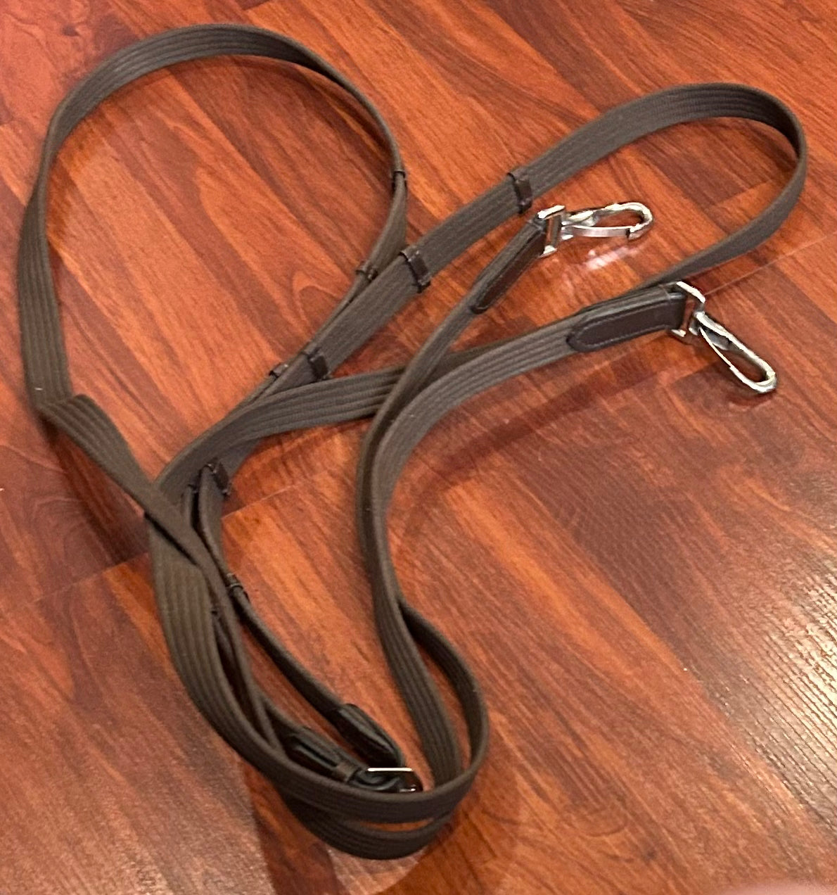Nylon draw reins with flood and hand stops