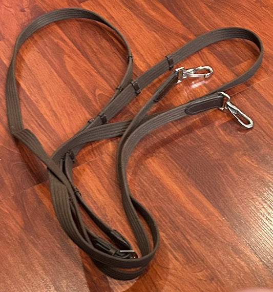 Nylon draw reins with flood and hand stops