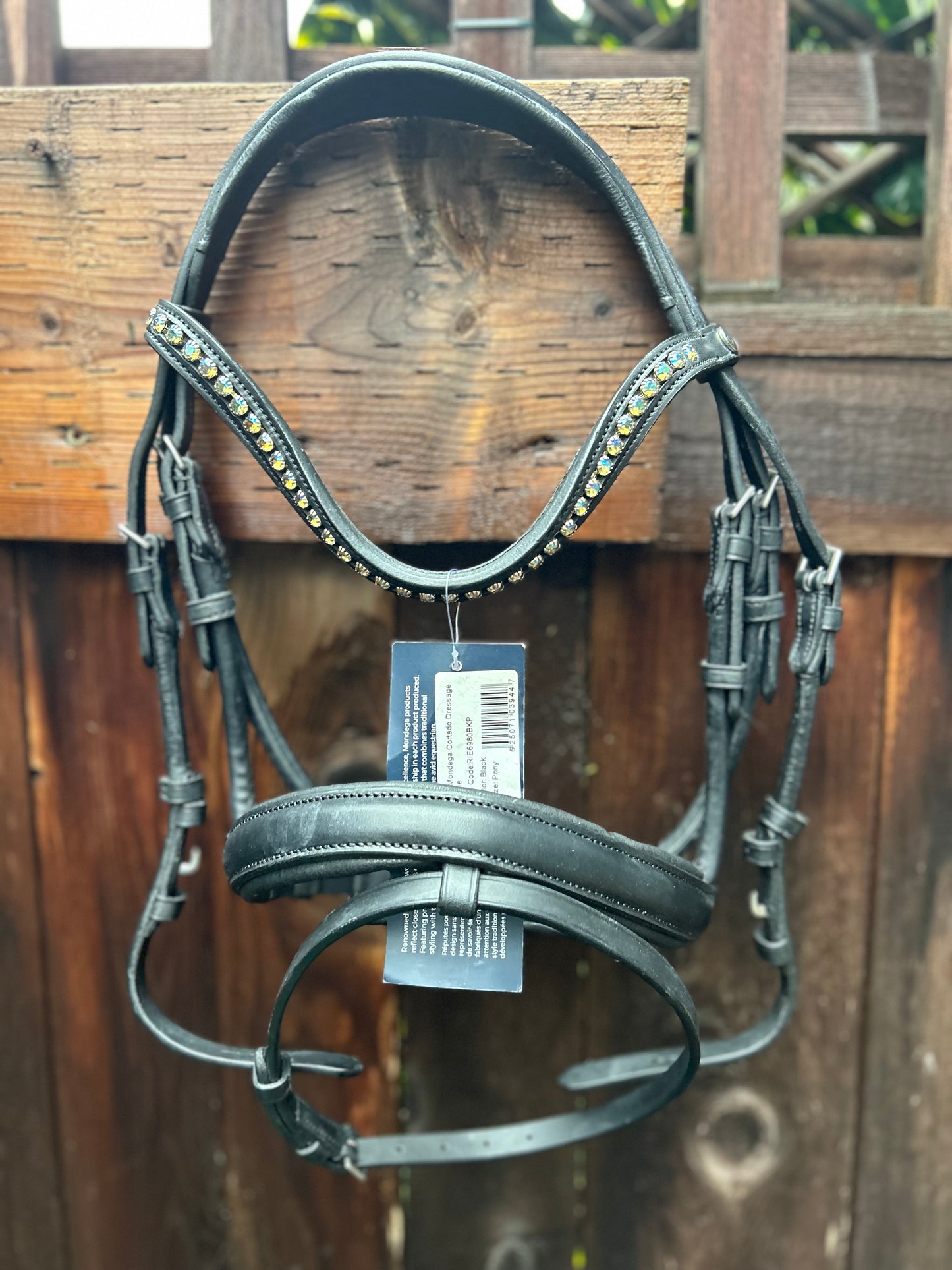 Mondega pony black dressage bridle