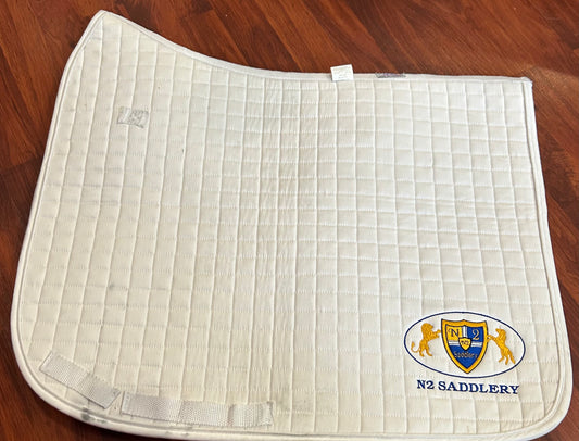 PRI N2 white dressage pad. Thicker with felt lining.