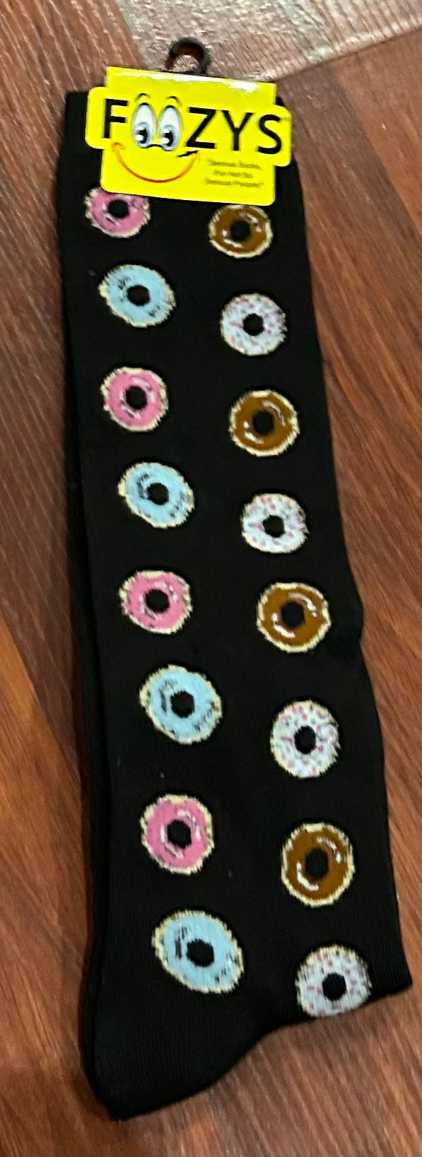 Boot socks black with doughnuts. Brand new