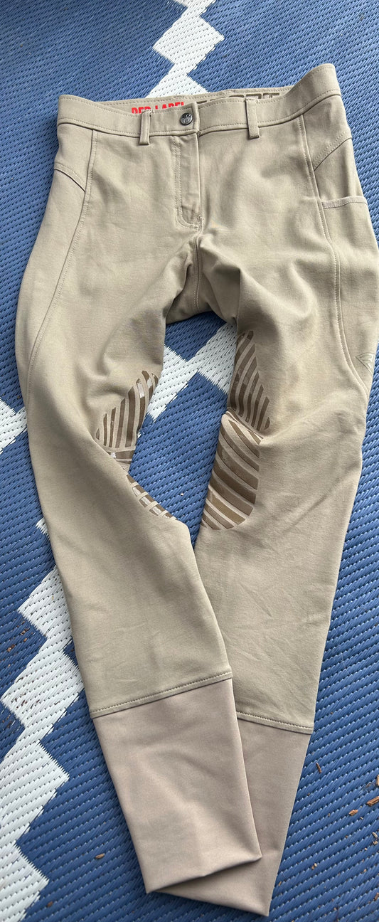 elation size 30 knee patch tan breeches
