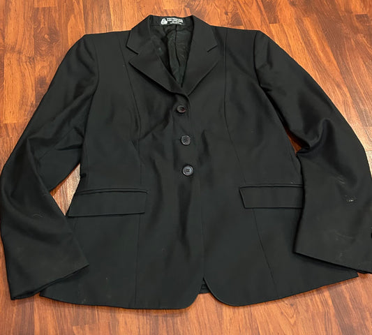 Classic size 16 black, 3 button wool show jacket
