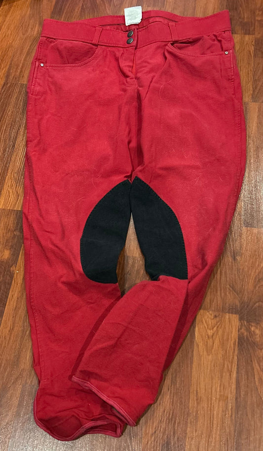 34 Tuscany red knee patch breeches