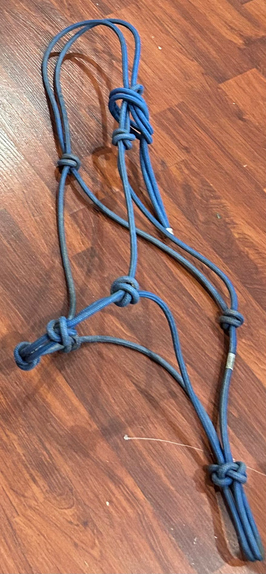 Blue full size rope halter