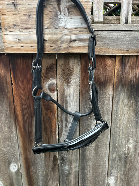 Kingsley full size black patent halter. New with tags