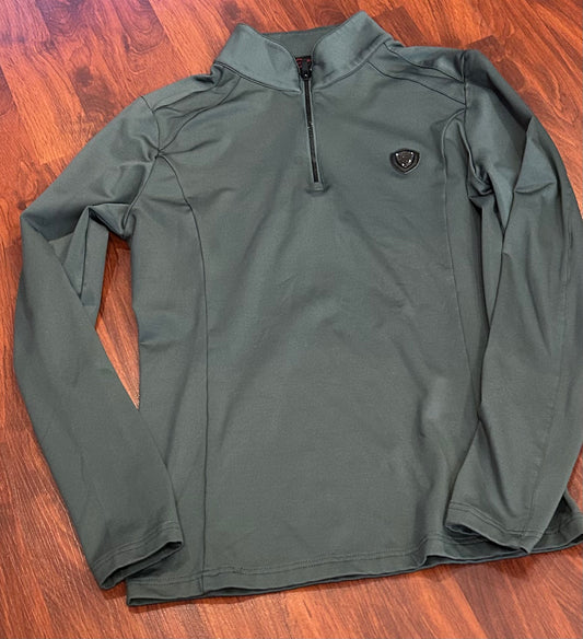 Covalliero medium green long sleeve 1/4 zip