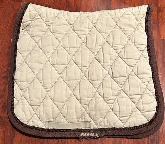 BR cream with brown trim dressage pad (lots of wear