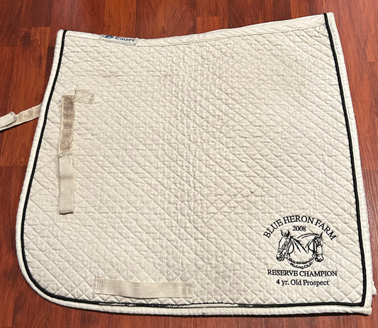 Equipe White dressage pad blue heron farms