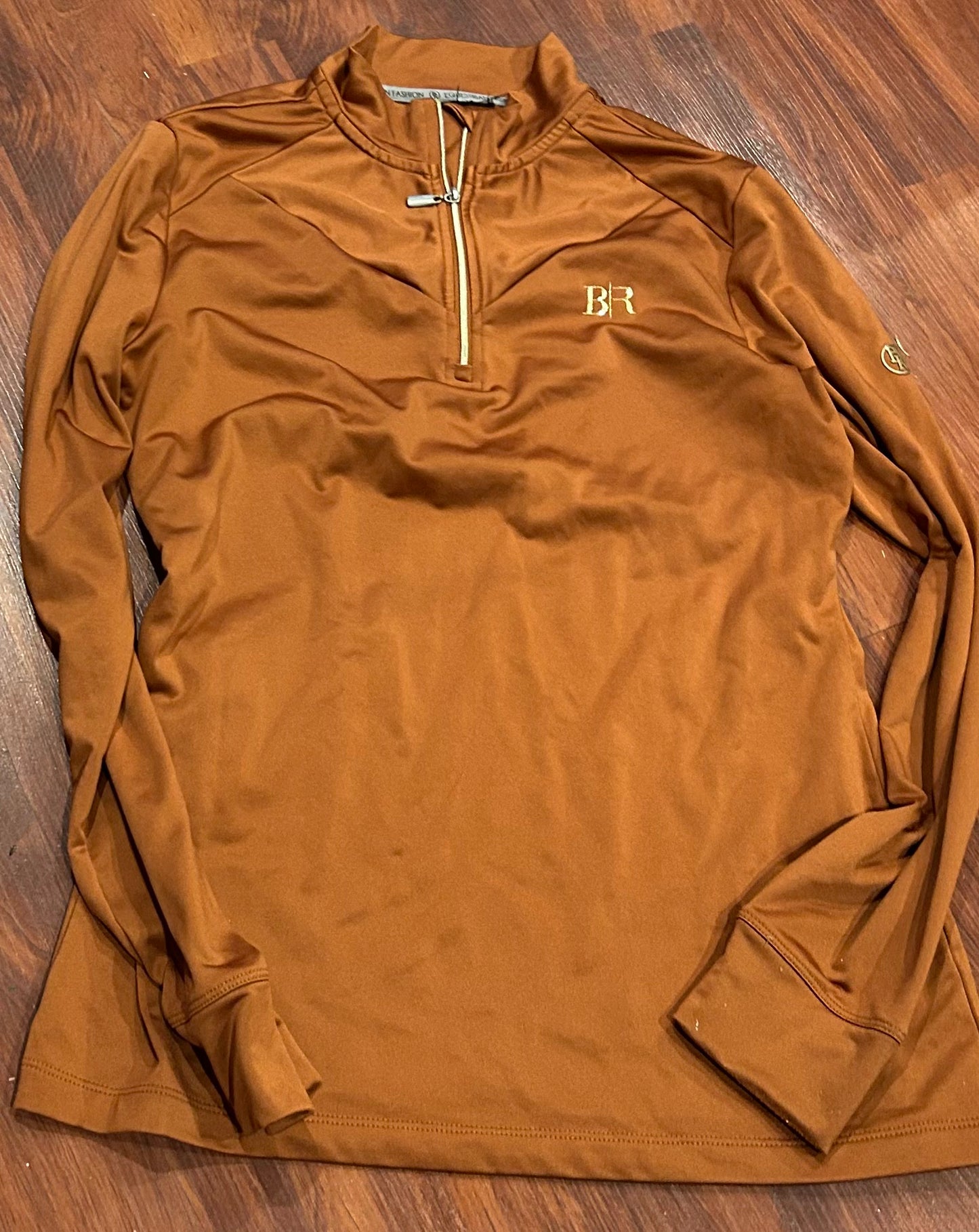 BR large rust colour winter weight long sleeve 1/4 zip
