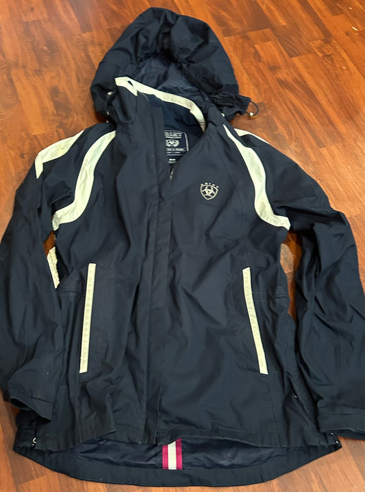Ariat medium navy jacket with removable hood