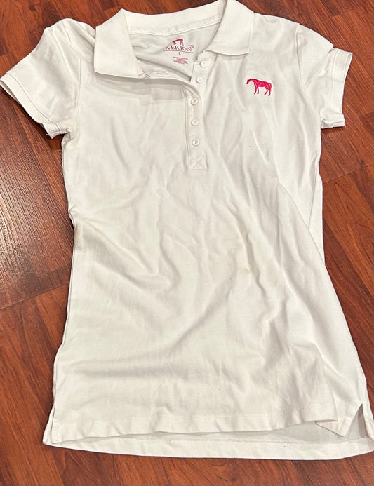 Aerion small white with pink polo shirt