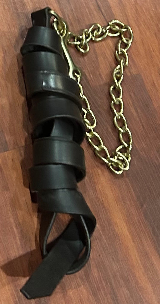 Brown leather lead with 24” chain
