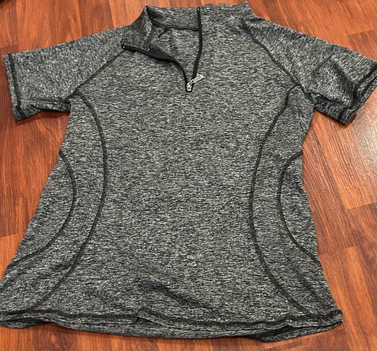 Black/white medium 1/4 zip riding shirt short sleeve