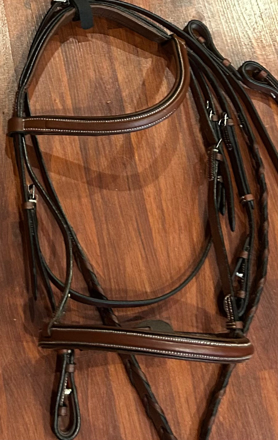 Havana full size raised bridle with reins