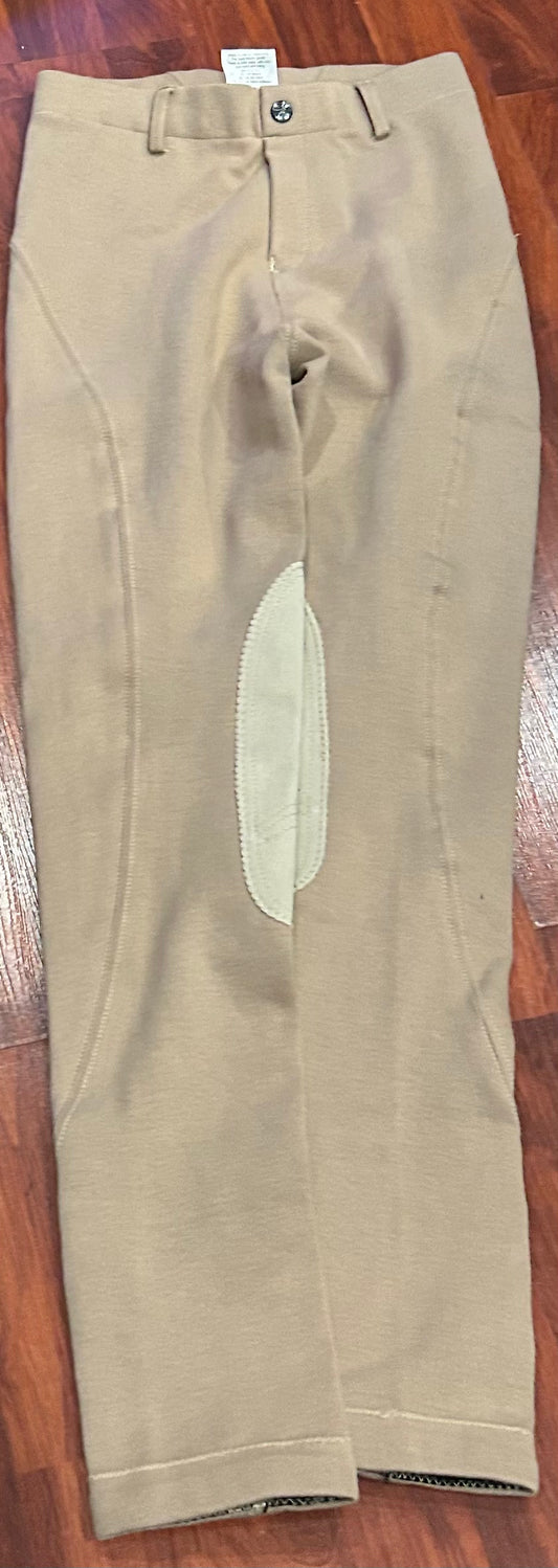 Elation size 16 tan knee patch pull on riding tights