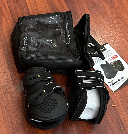 Back on track full size fetlock boots black. Brand new