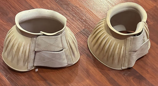 Large off-white Velcro bell boots