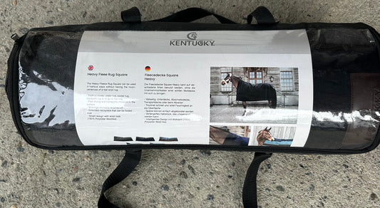 140x160cm Kentucky heavy fleece square rug. Black/grey. Brand new in bag