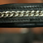 Black leather snaffle bridle with chain decoration