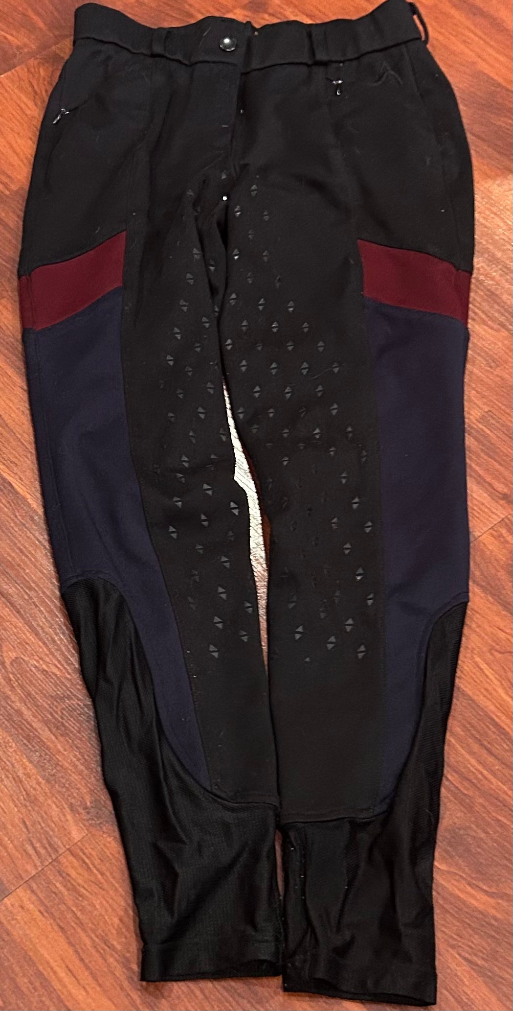 Arista small full seat breeches black burgundy and navy