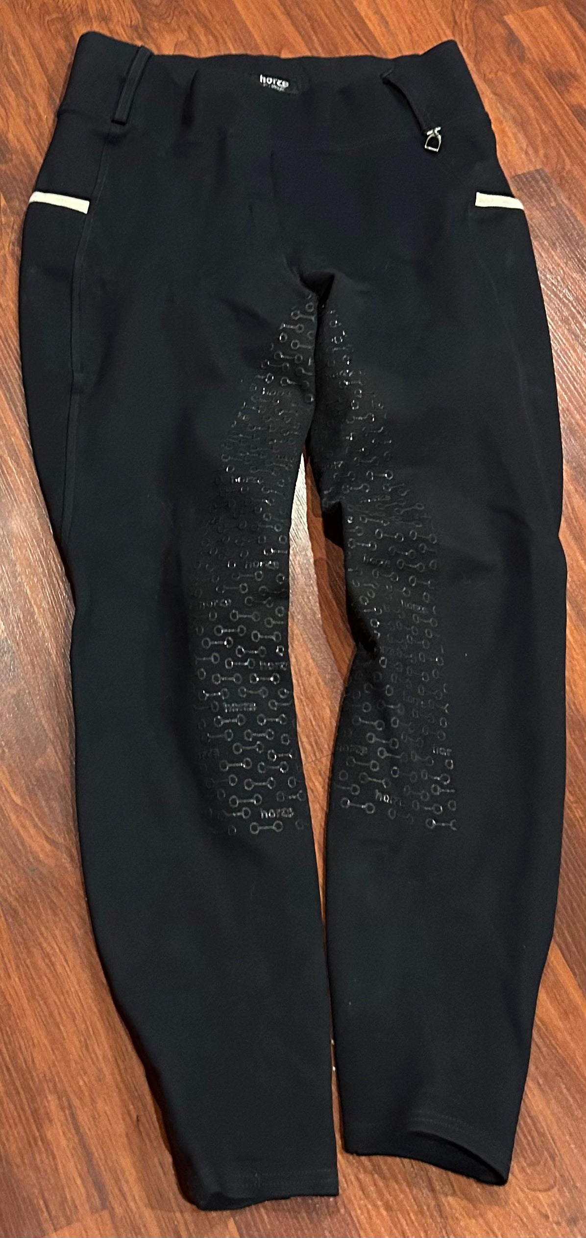 Horze large navy full seat thivker material riding tights