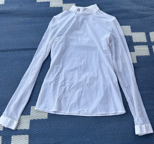 EGO 7 small white show shirt. Mesh arms.