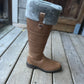 Kingsley Helsinki size 39 tan with grey fleece.
