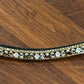 14” equiture clear / white and rose gold crystals black browband.