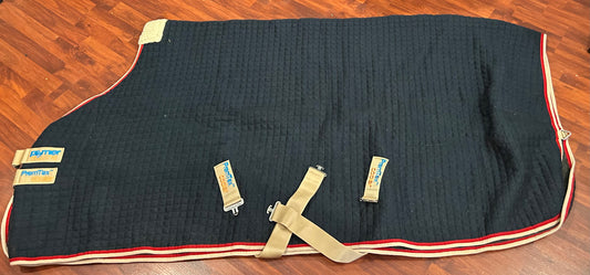 74” premiere equine wool sheet. Black. Some hair